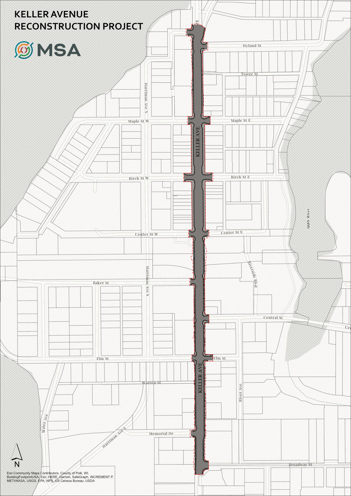 Keller Avenue Construction Map